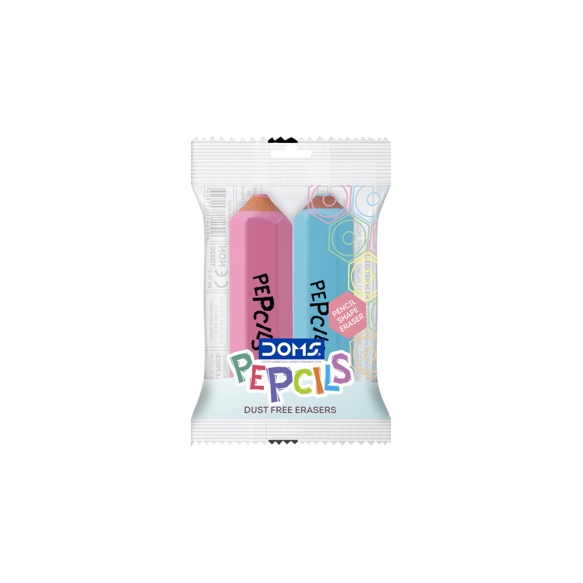 DOMS PEPCILS Dust-Free Eraser | Premium Smudge-Free Pencil Eraser | Soft, Non-Toxic, Clean Erasing for School, Office & Art Use