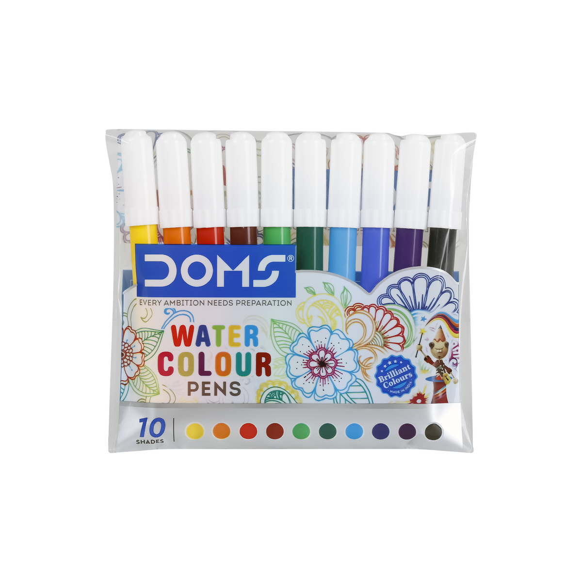 DOMS Water Colour Pens | Compact Water-Based Colour Pens for Kids, Drawing & Coloring