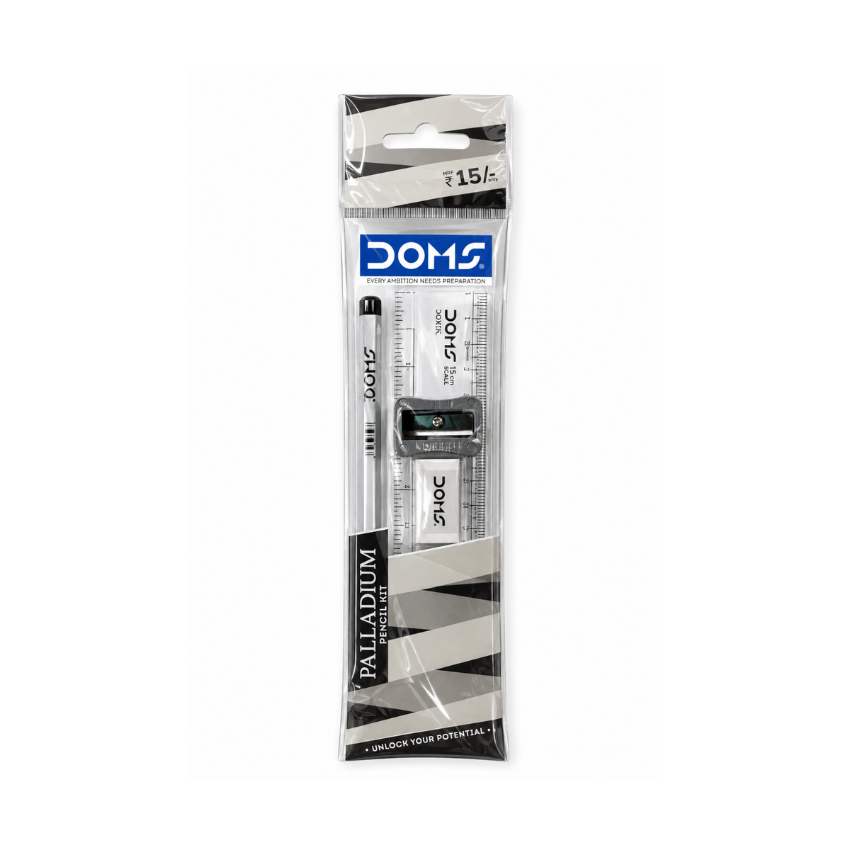 DOMS Palladium Pencil Kit – Premium Stationery Set with Pencil, Scale, Sharpener & Eraser for School, Drawing & Exam Use