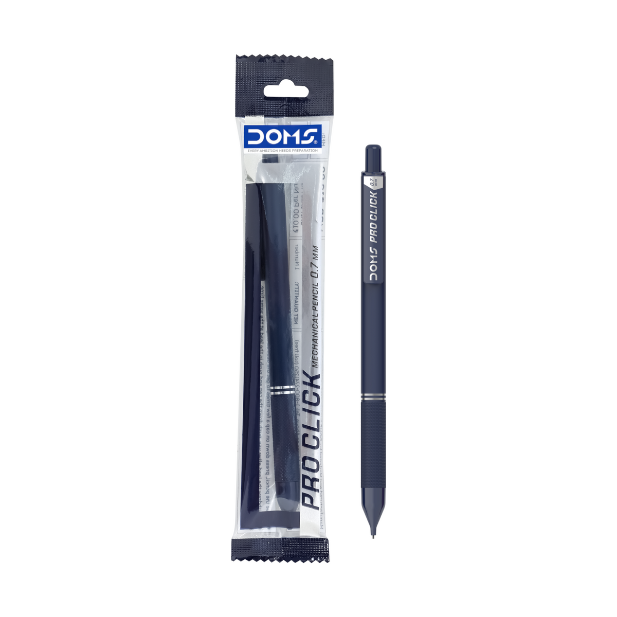 DOMS PRO CLICK 0.7 mm Mechanical Pencil – Refillable Click Pencil with Built-In Eraser