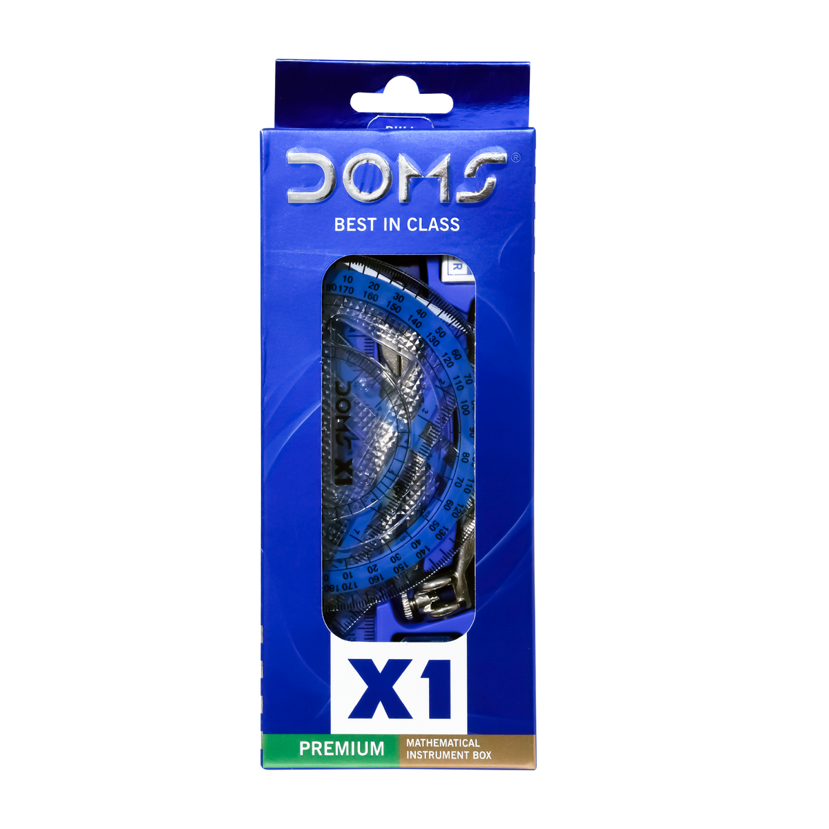 DOMS X1 Premium Math Box – Complete Geometry Instrument Set with Compass, Protractor, Divider, Scale & Accessories