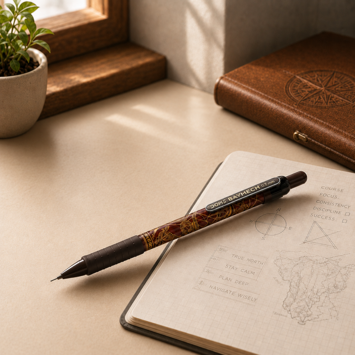 DOMS BAYMECH Mechanical Pencil 0.7 mm | Premium Refillable Pencil with Grip | Smooth Writing & Precision Drawing Tool