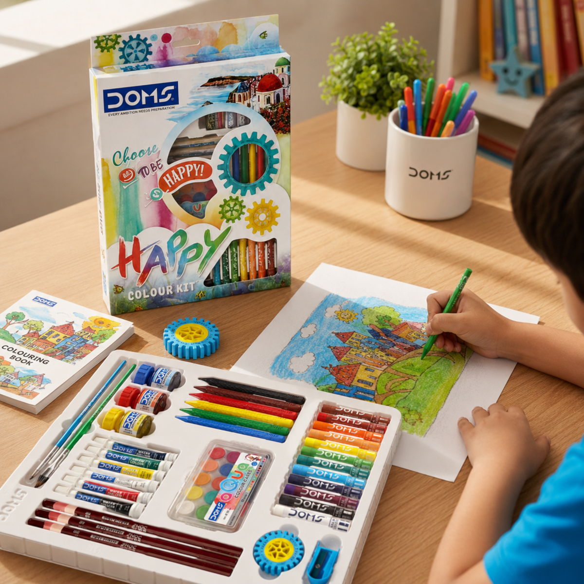 DOMS Happy Colour Kit – Colouring, Drawing & Painting Essentials Set