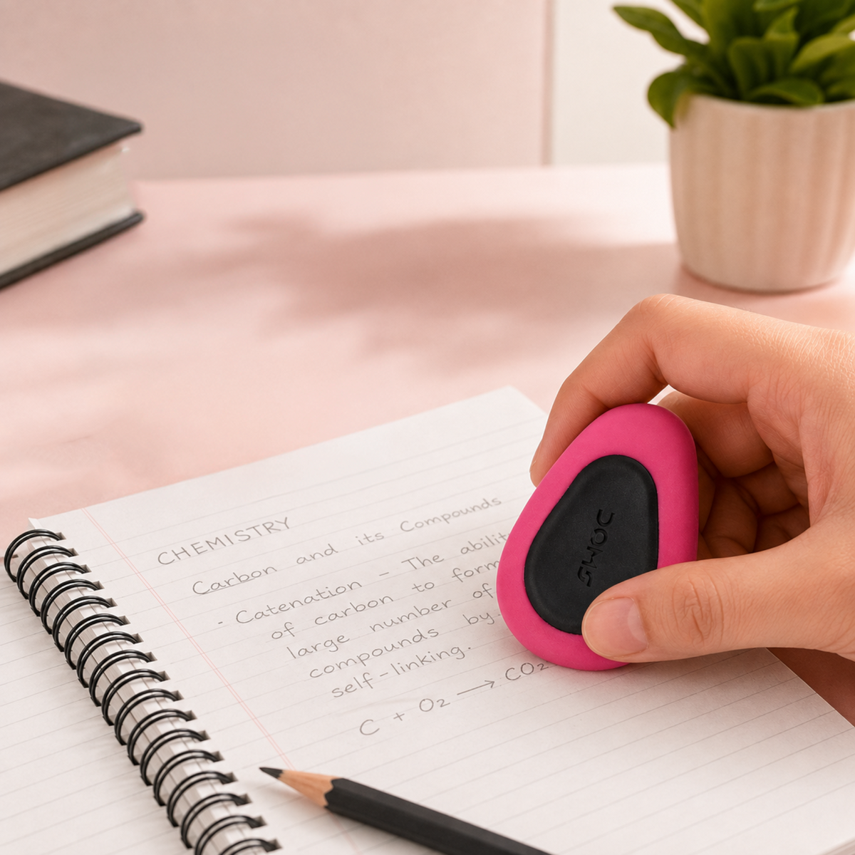 DOMS GRIP POP Eraser | Dust-Free Smudge-Free Pencil Eraser | Soft Non-Toxic Grip Eraser for School, Office & Art Use