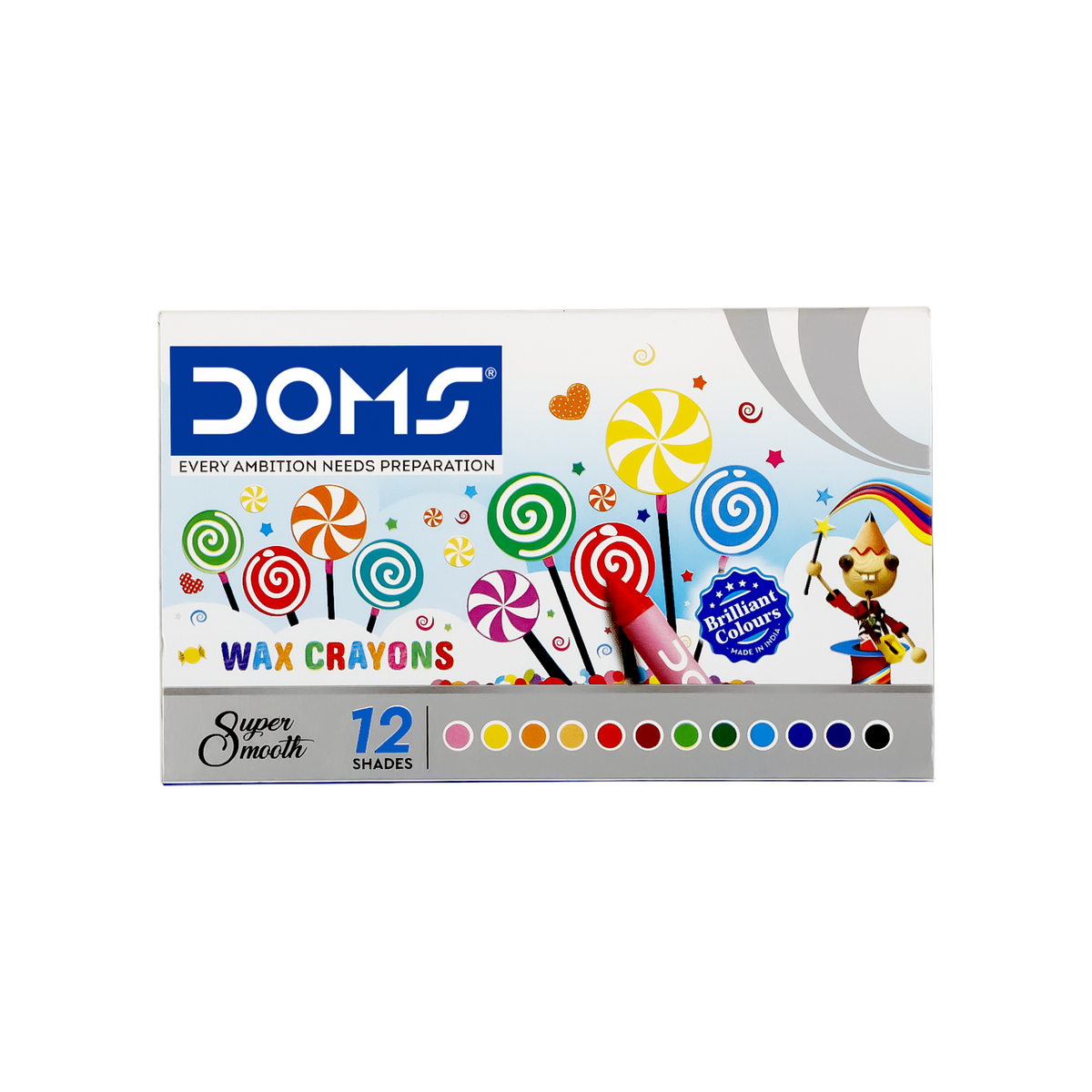 DOMS Wax Crayons Set – Super Smooth Colouring Crayons | Bright & Non-Toxic Kids Crayons