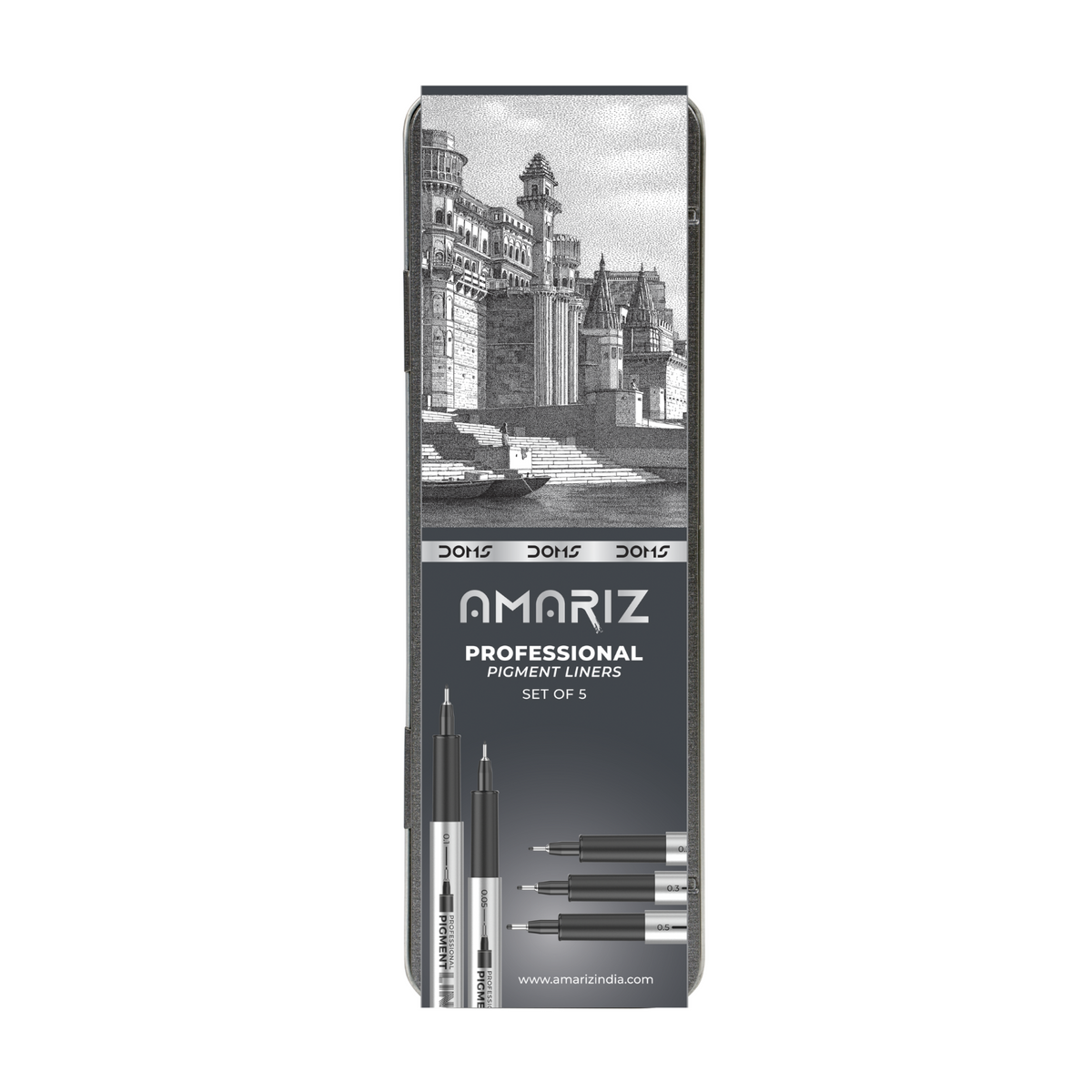 DOMS Amariz Professional Pigment Liners & Marker Pens | Waterproof Fineliner Drawing Pens | Set of 5 & Set of 10 (with Metallic Markers)