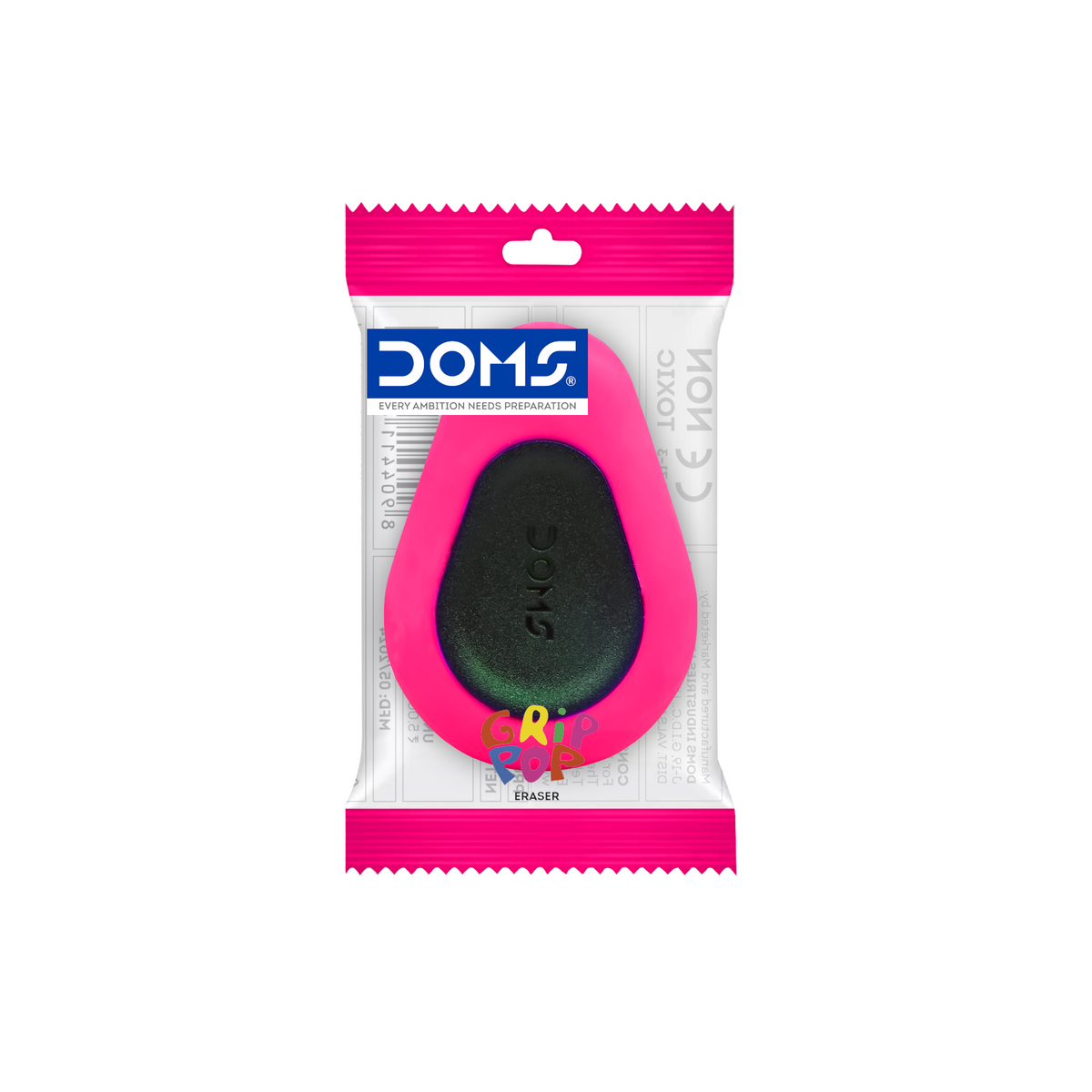 DOMS GRIP POP Eraser | Dust-Free Smudge-Free Pencil Eraser | Soft Non-Toxic Grip Eraser for School, Office & Art Use