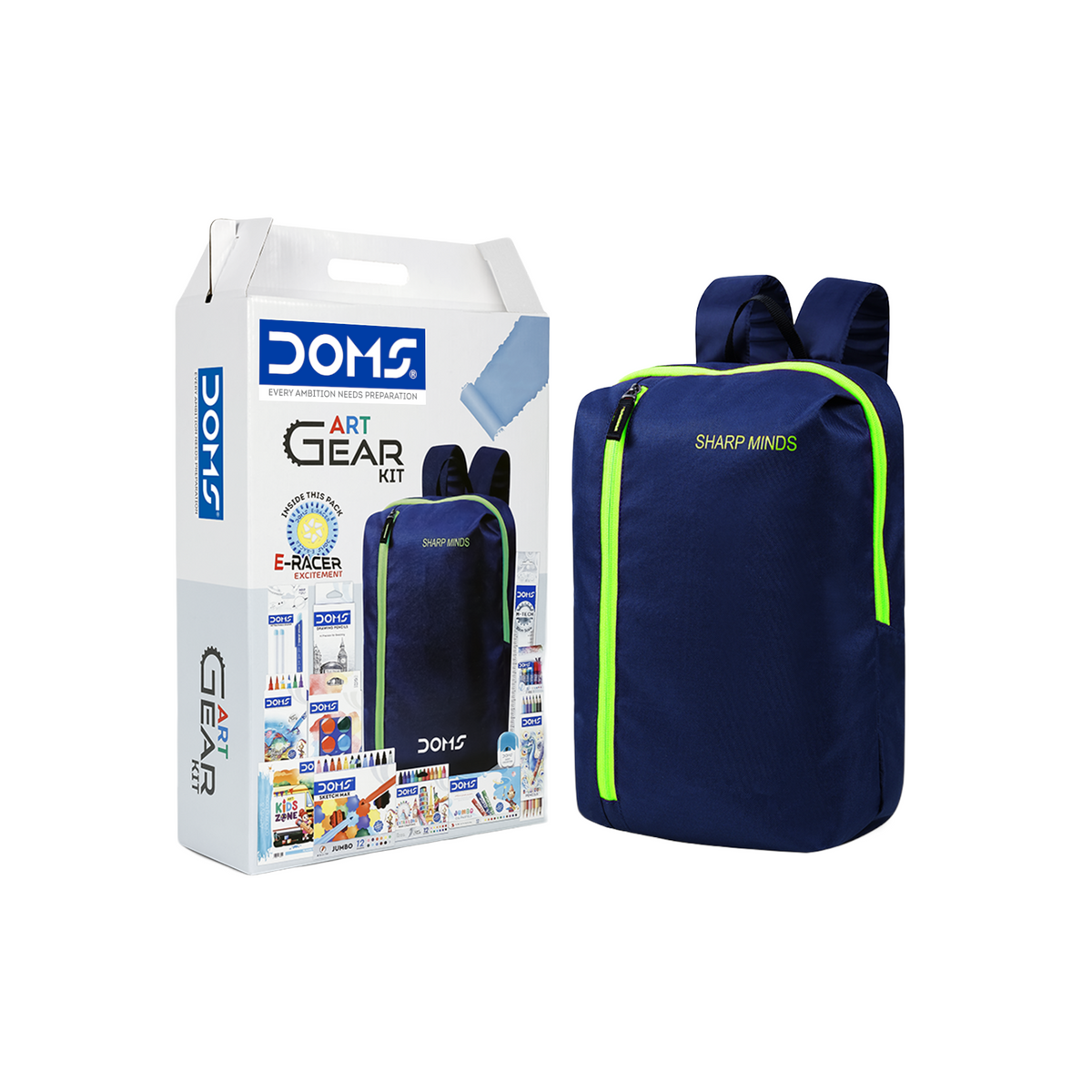 DOMS Art Gear Kit – Ultimate All-in-One Art & Stationery Set with Backpack | Complete Drawing, Colouring & Painting Kit for Kids