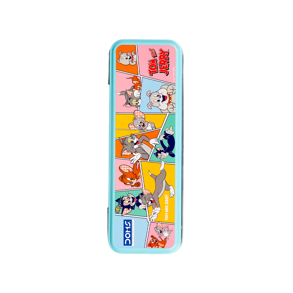 DOMS TOM & JERRY Multi Tin Pencil Box | Durable Metal Storage Case for Kids | Spacious Cartoon Pencil Case | Travel-Friendly Organizer | Official licensed Merchandise
