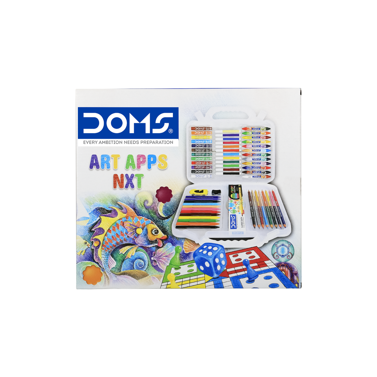 DOMS Art Apps NXT Creative Kit – All-in-One Art & Craft Set for Kids | Colouring, Drawing & School Stationery Kit with Carry Case