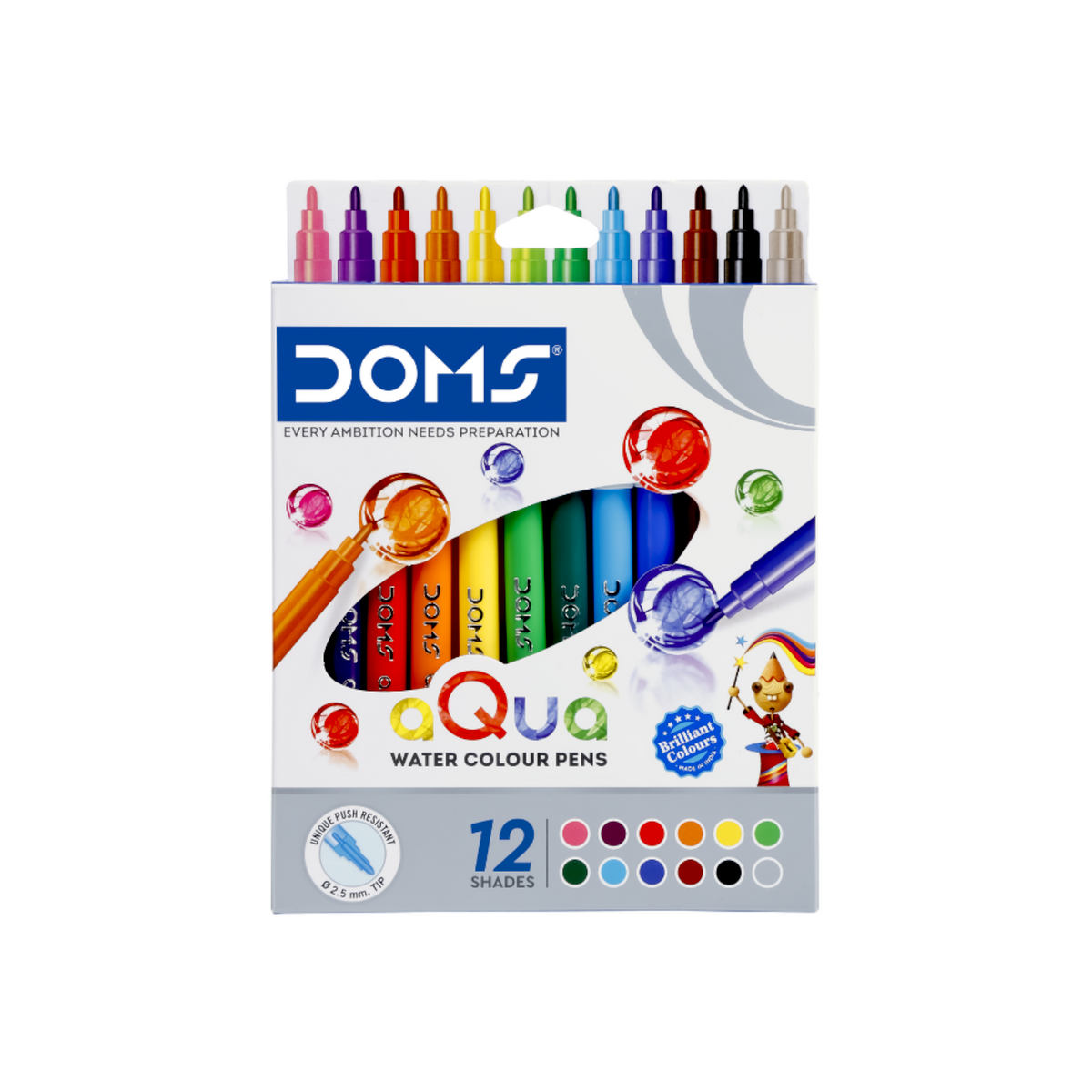 DOMS Aqua Watercolour Pen –  Water-Based Brush Pens for Blending & Creative Art