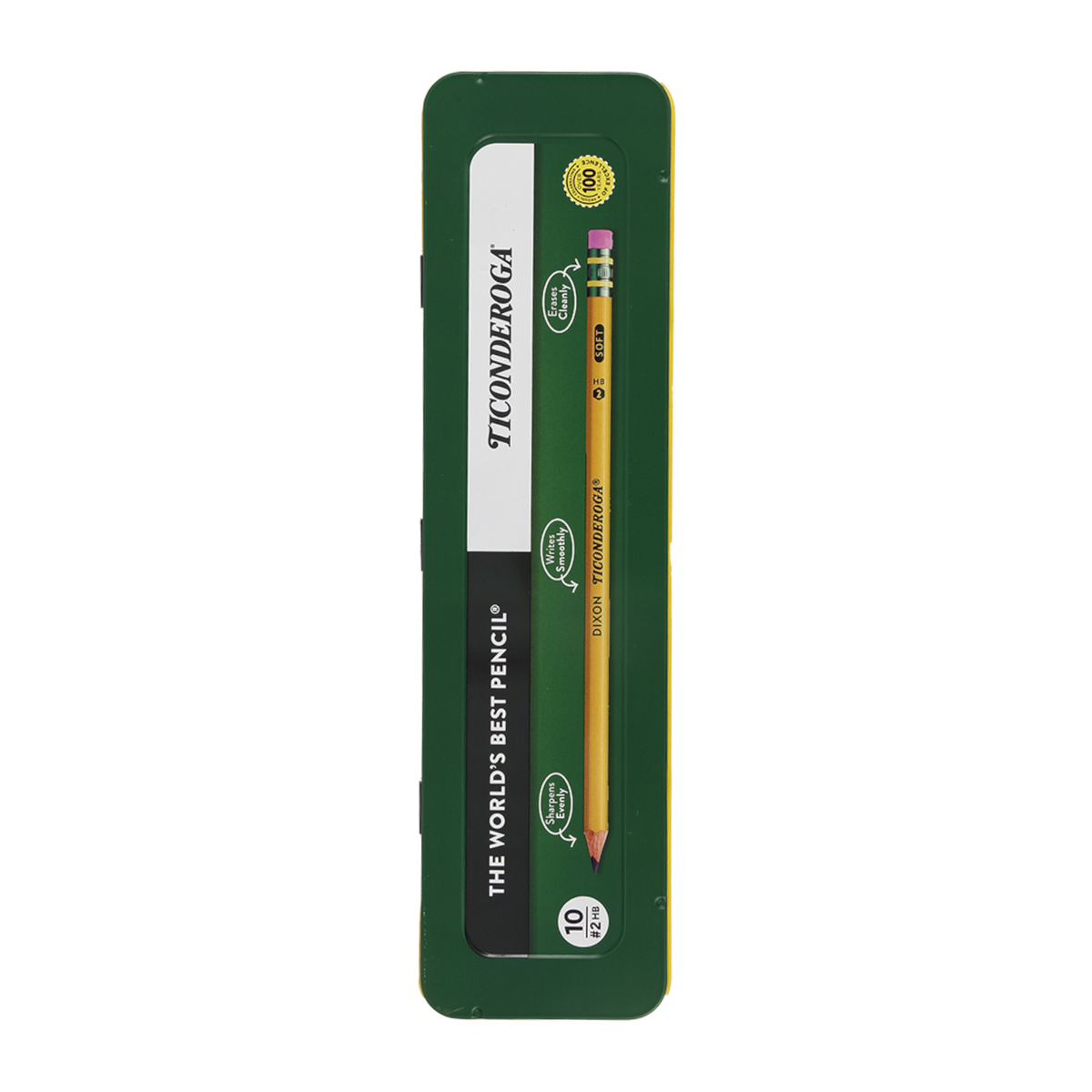 Dixon Ticonderoga Pencils  Worlds's Best Pencil | Premium HB Graphite Pencils with Metal Storage Case | Smooth Writing, Break-Resistant Lead for School, Office & Sketching