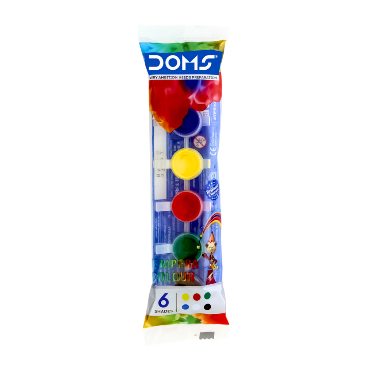 DOMS Tempera Colours Set – Vibrant Shades with Brush | Washable Poster Paint Kit for Kids & Artists