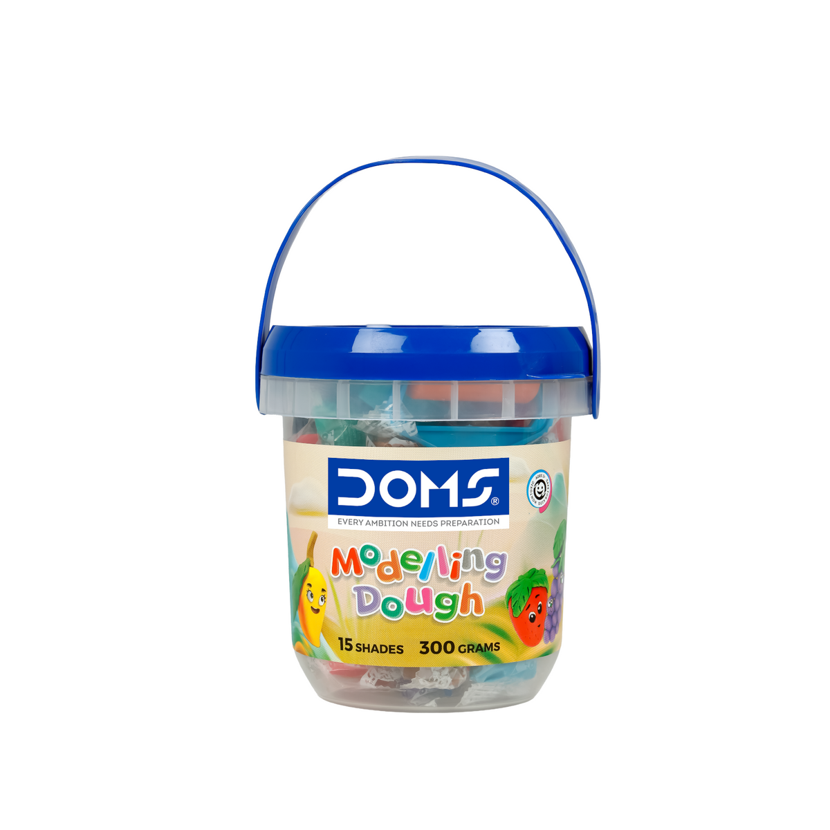 DOMS Modelling Dough 15 Shades (300g) with Bucket & Tools | Soft Non-Toxic Kids Dough for Creative Play