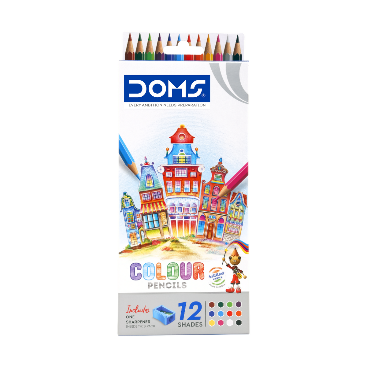 DOMS Full Size Colour Pencils Set | Eco-Friendly Sustainable Coloring Pencils with Rich Pigments | Smooth Coloring for Kids, Students & Artists