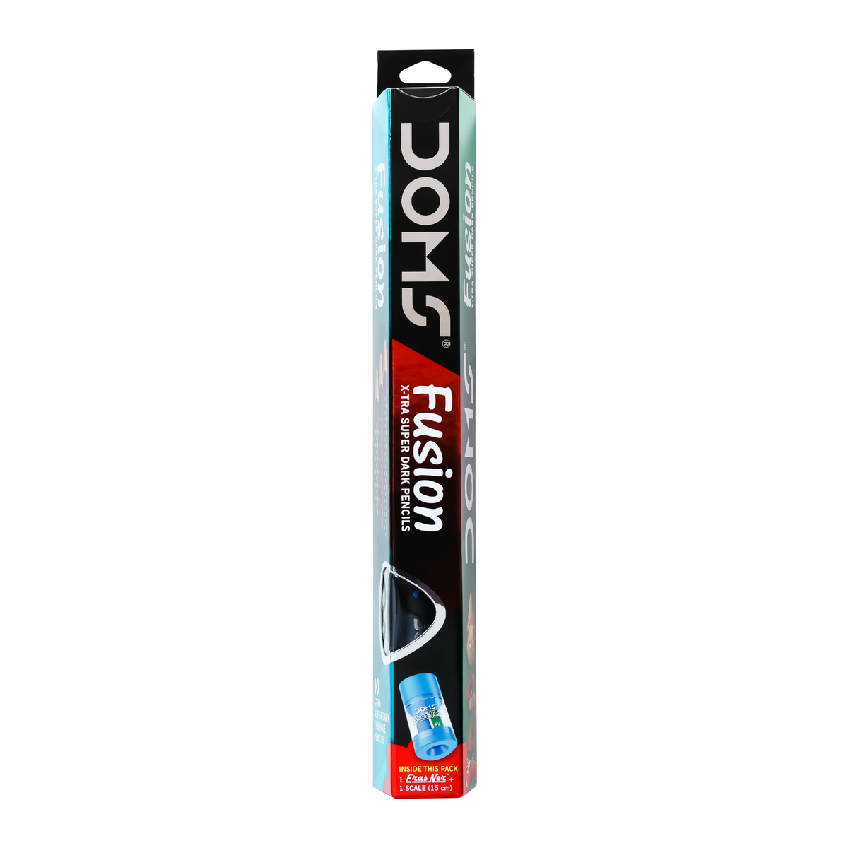 DOMS Fusion Graphite Pencils | X-Tra Super Dark | Smooth Writing | Break-Resistant Lead with Eraser & Sharpener