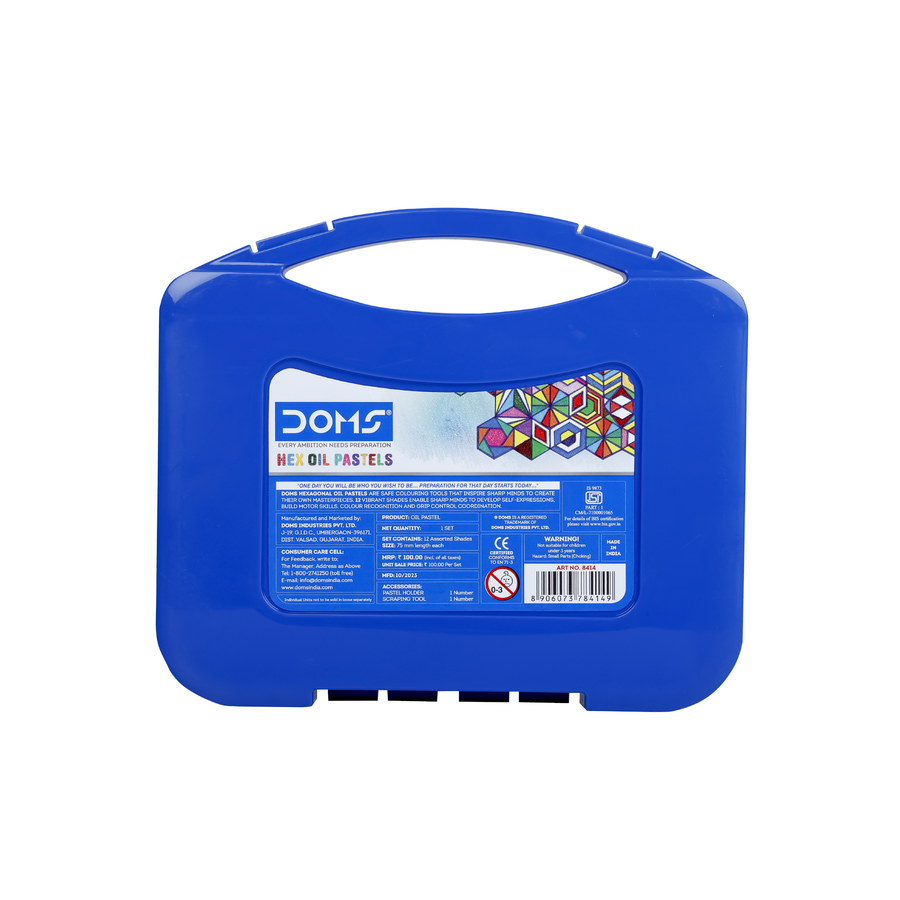 DOMS Oil Pastels (Hexagonal ) Set for Kids & Artists | Vibrant Non-Toxic Smooth Coloring Pastels | Soft Blending Art & Drawing Kit