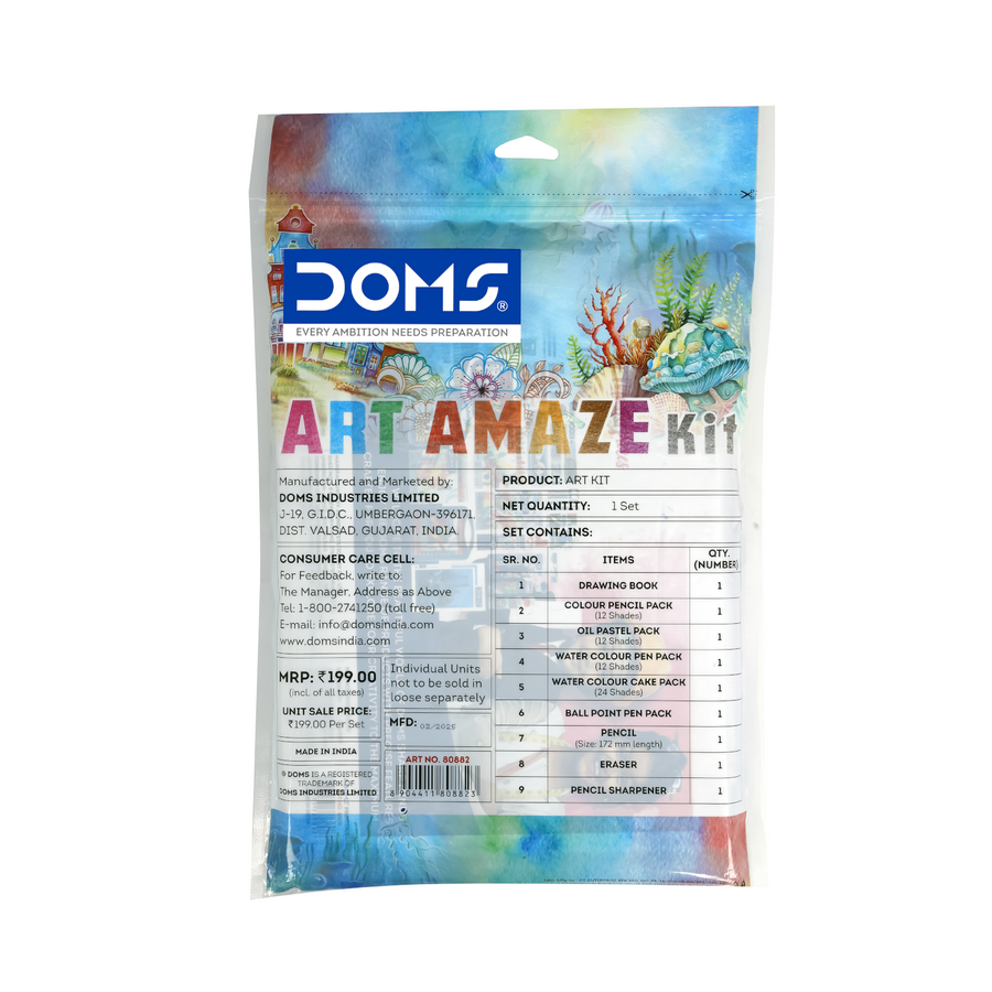 DOMS Art Amaze Kit – Complete Drawing, Coloring & Craft Set, Clay & Stationery