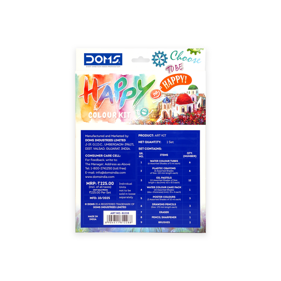 DOMS Happy Colour Kit – Colouring, Drawing & Painting Essentials Set