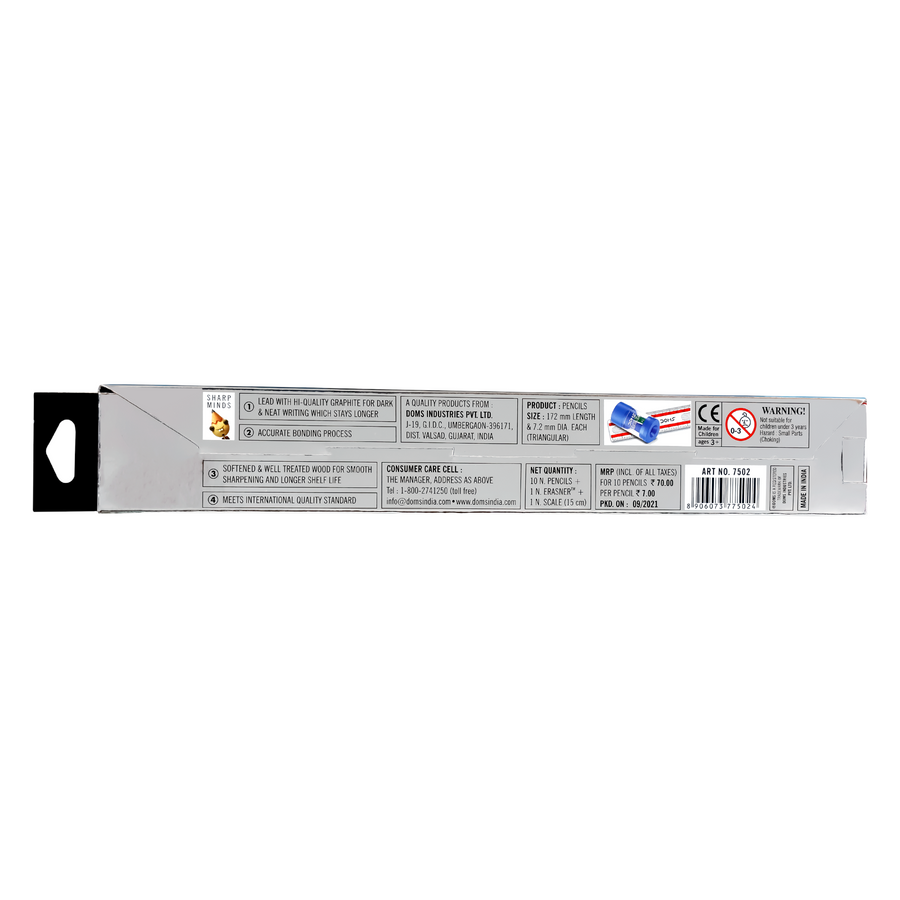 DOMS Fusion Graphite Pencils | X-Tra Super Dark | Smooth Writing | Break-Resistant Lead with Eraser & Sharpener
