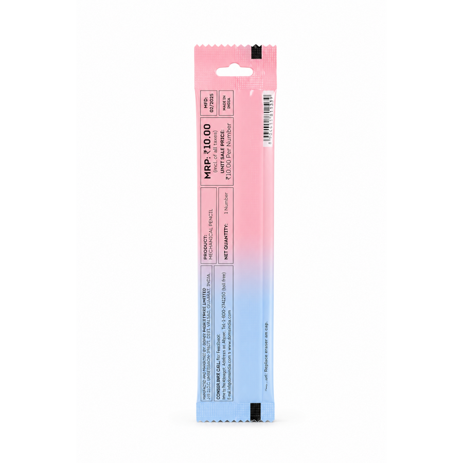 DOMS Euro Click Mechanical Pencil 0.7mm | Smooth Writing Click Pencil with Perfect Grip & Built-in Eraser | Stylish Design