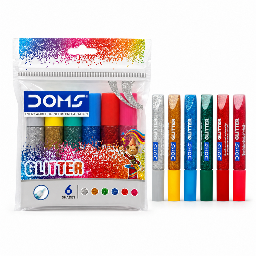 DOMS Glitter Glue  – 6 Multicolor Shades | Sparkling Craft Glue for Kids & DIY Projects