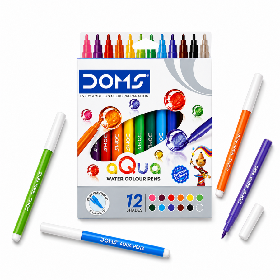 DOMS Aqua Watercolour Pen –  Water-Based Brush Pens for Blending & Creative Art