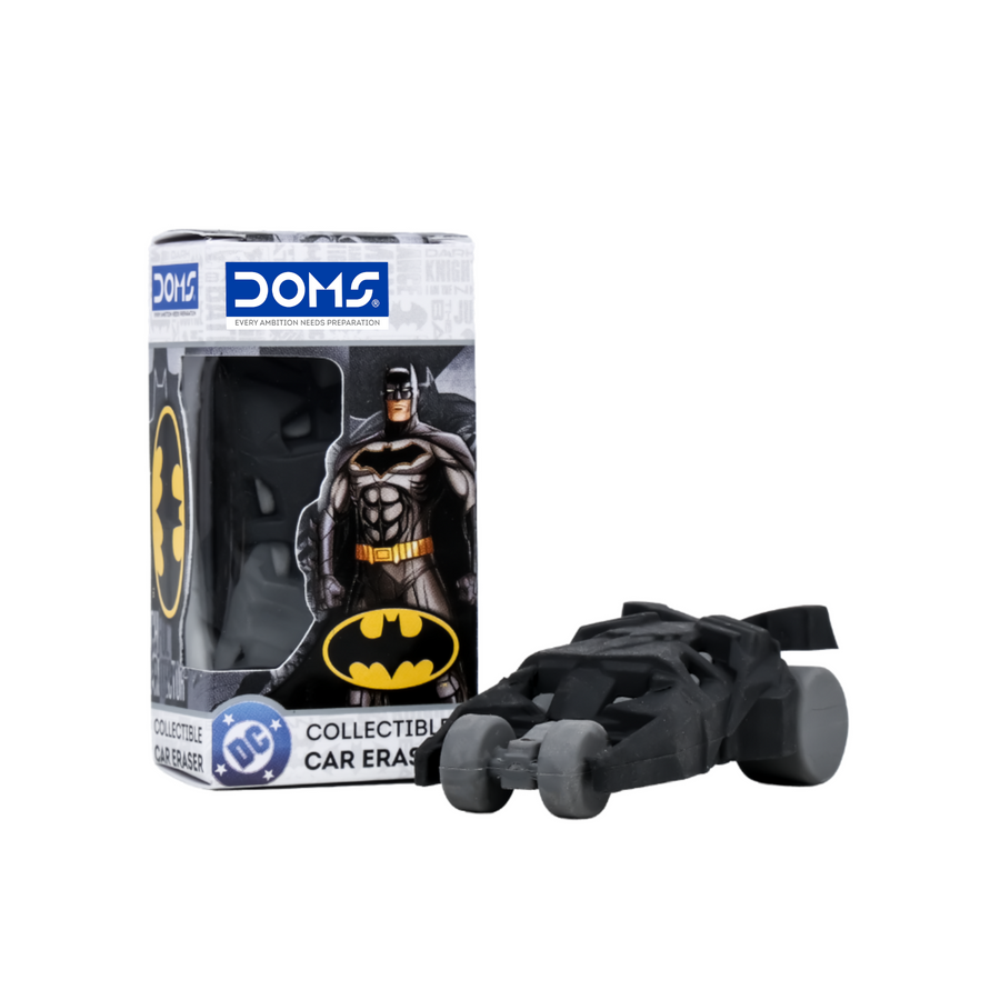 DOMS Batman Collectible Car Eraser – Officially Licensed DC Merchandise, Batmobile-Inspired Eraser for Kids