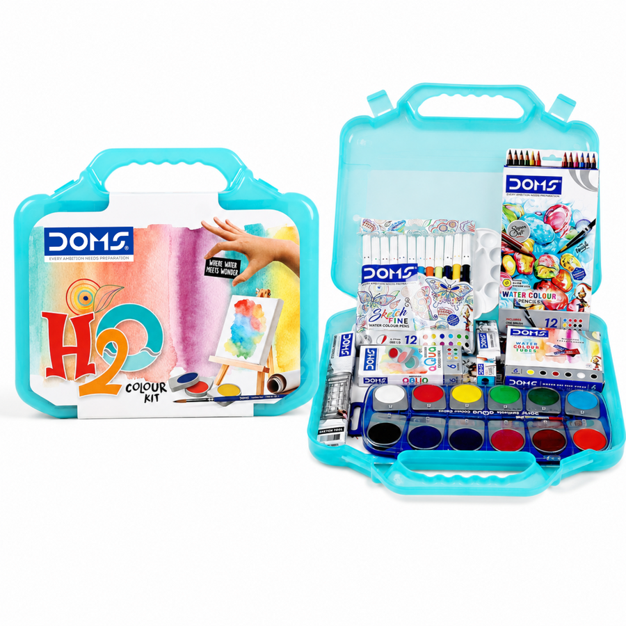 DOMS H2O Art Kit – Complete Kids Colouring, Painting & Craft Set with Storage Case