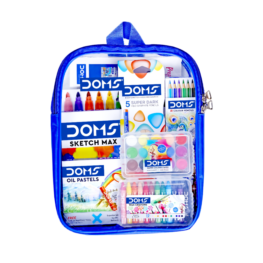 DOMS Junior Art Kit – Complete Art & Craft Set for Kids | Colouring, Drawing & Painting Kit with Carry Bag