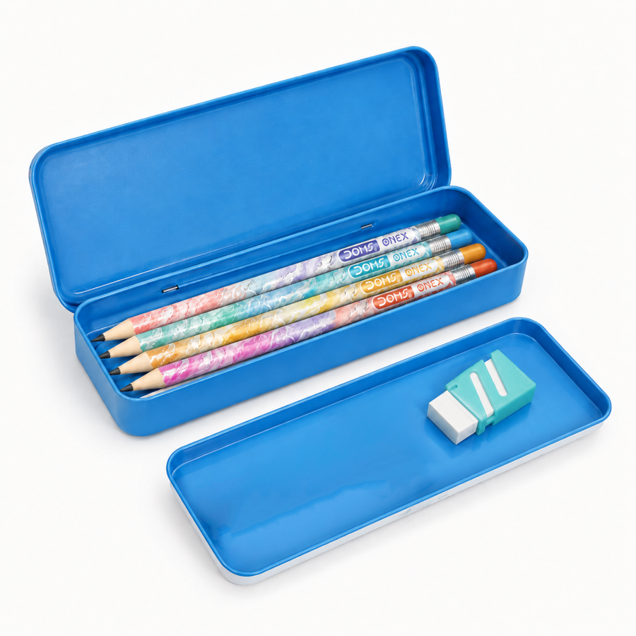 DOMS TOM & JERRY High Energy Metal Tin Pencil Box | Durable Kids Storage Case | Spacious & Travel-Friendly | Official licensed Merchandise