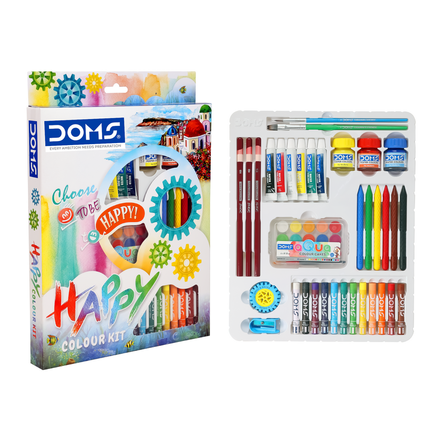 DOMS Happy Colour Kit – Colouring, Drawing & Painting Essentials Set