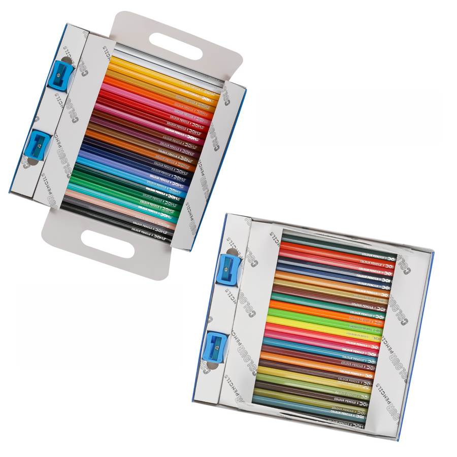 DOMS Full Size 50 Shades Colour Pencils Set with 2 Sharpeners | Premium Vibrant Coloring Pencils for Artists, Students & Professionals