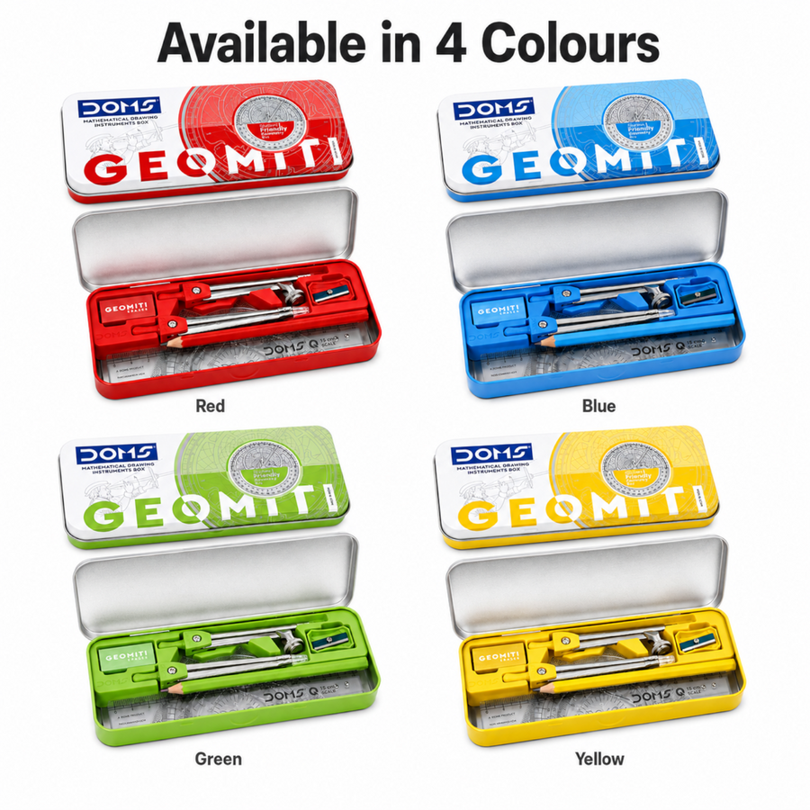 DOMS Geomiti Math Instrument Box – Complete Geometry Set for Students, School & Exam Use