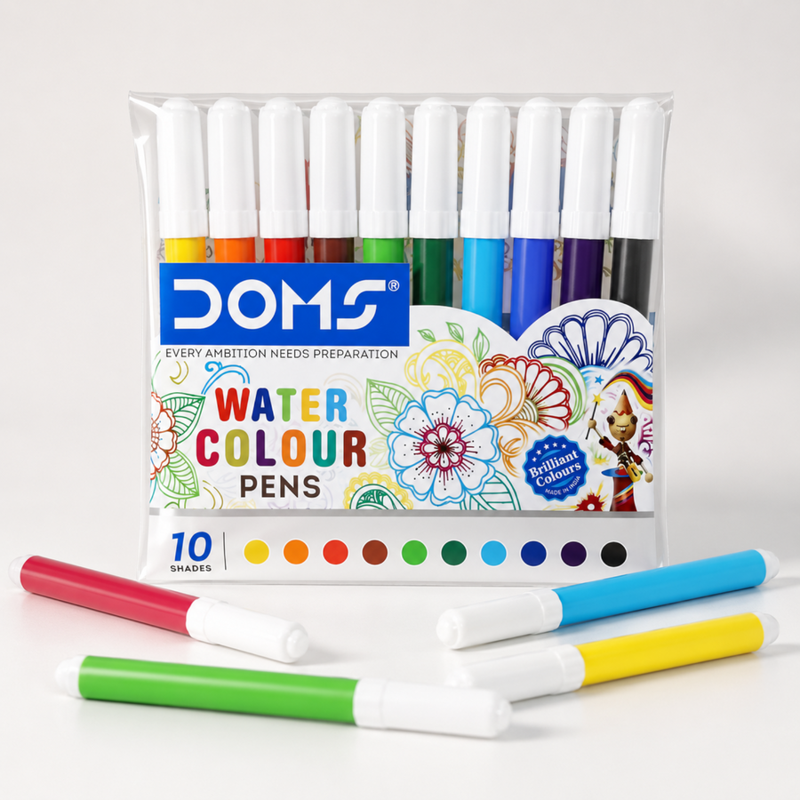 DOMS Water Colour Pens  | Compact Water-Based Colour Pens for Kids, Drawing & Coloring