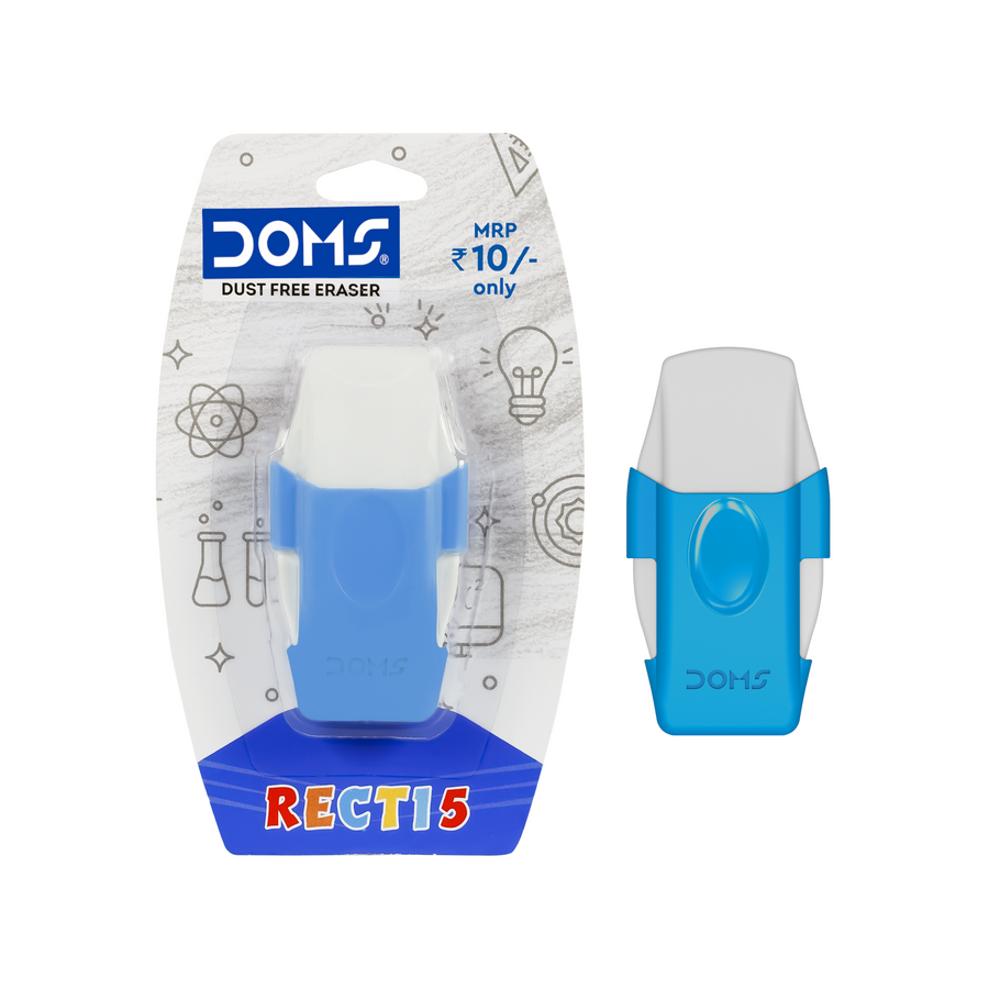 DOMS RECTI 5 Dust-Free Eraser | Premium Smudge-Free Pencil Eraser | Soft, Non-Toxic, Clean Erasing for School, Office & Art