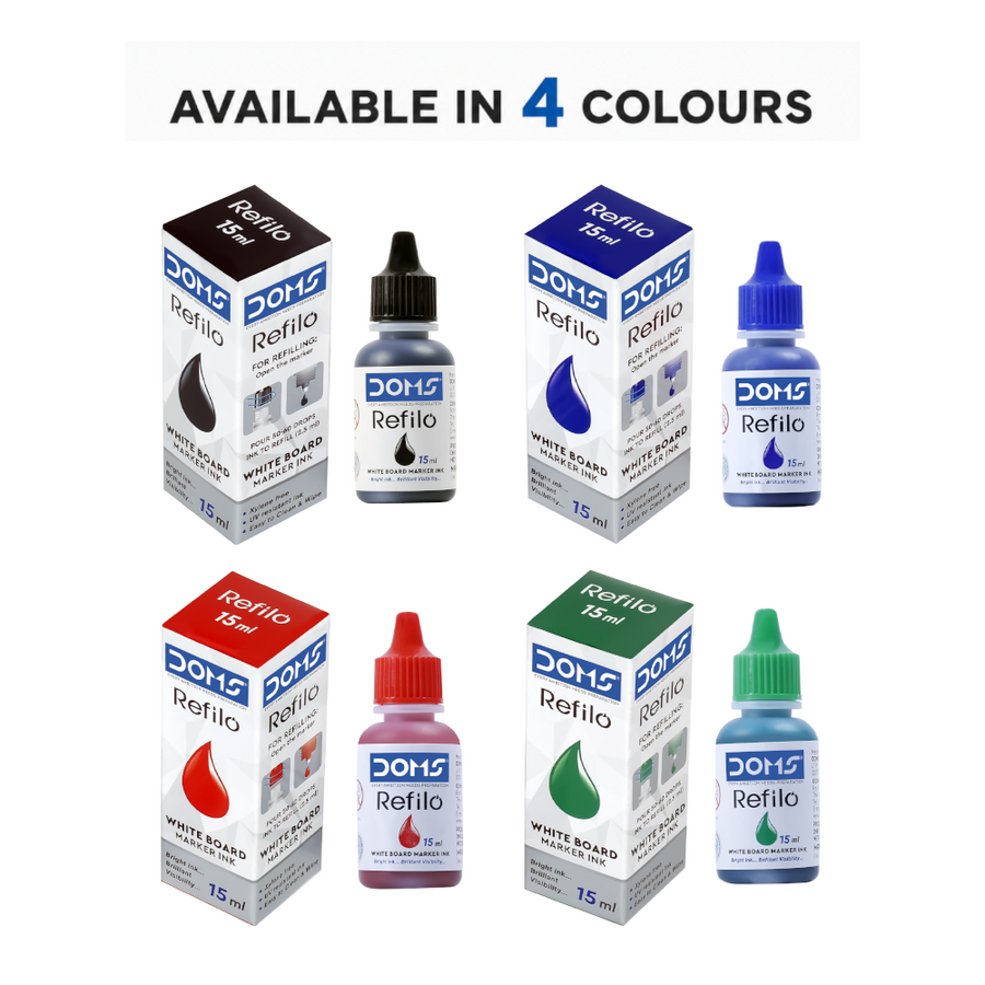 DOMS Refilo Whiteboard Marker Ink –  Refill | Long-Lasting, Quick-Dry, Anti-Smudge Whiteboard Ink for Smooth Writing