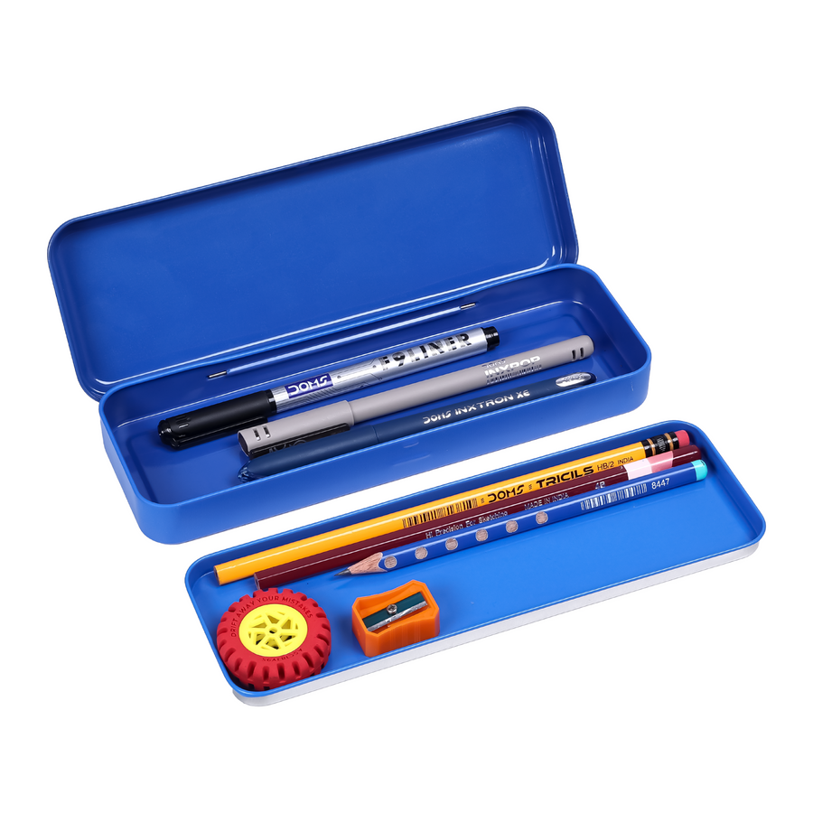 DOMS Wonder Woman Tin Box – Premium Metal Pencil Box with Double Tray | Durable Superhero Storage Case for Kids | Spacious & Travel-Friendly Organizer | Official licensed Merchandise