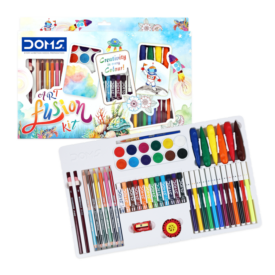DOMS Art Fusion Kit – Drawing, Colouring & Craft Essentials Combo Pack