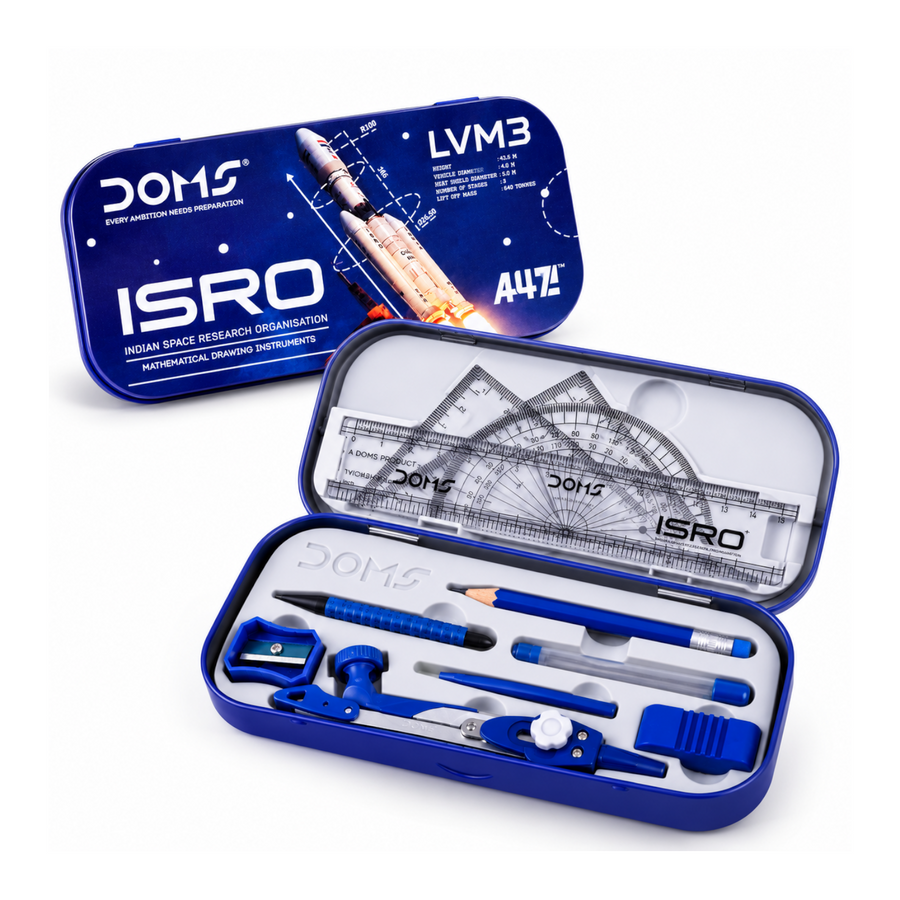 DOMS ISRO Math Drawing Instrument Box – Complete Geometry Set for Students, Precision & Exam Use