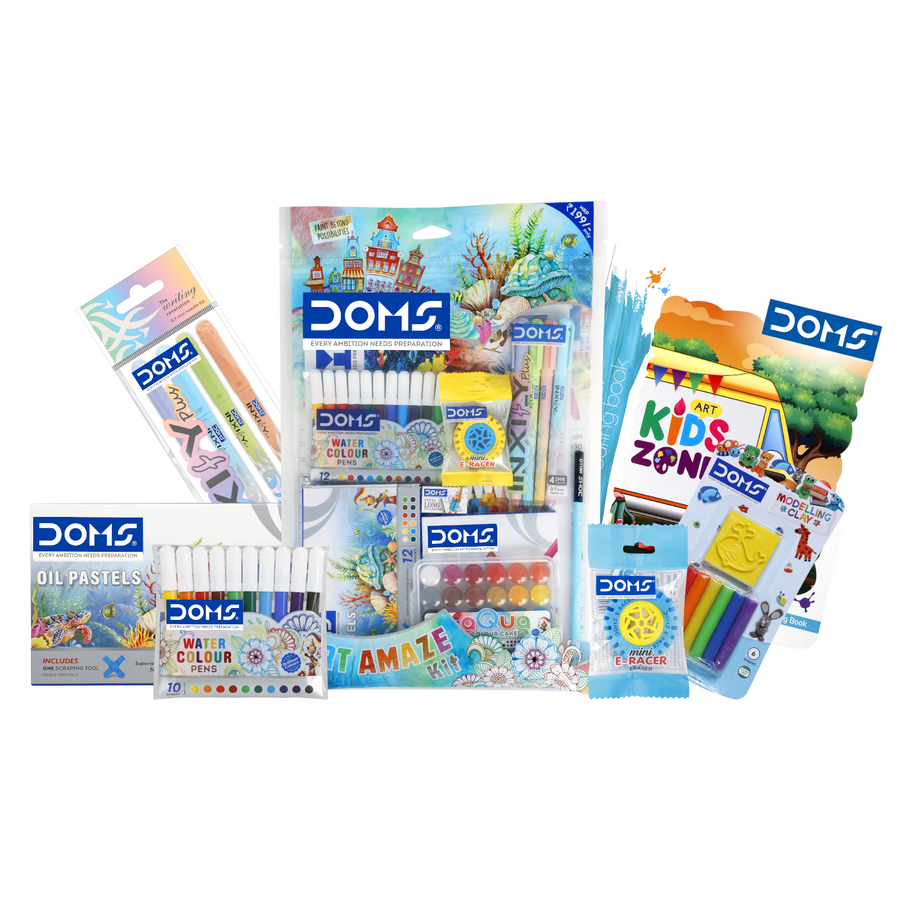 DOMS Art Amaze Kit – Complete Drawing, Coloring & Craft Set, Clay & Stationery
