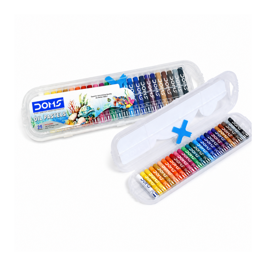 DOMS Oil Pastels Plastic Pack – Smooth Blendable Colours | Vibrant Art Pastels Set with Storage Case