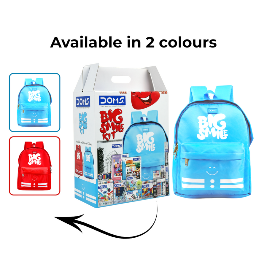 DOMS Big Smile Kit – Creative Drawing & Coloring Set with Backpack (Available in 2 Colors)