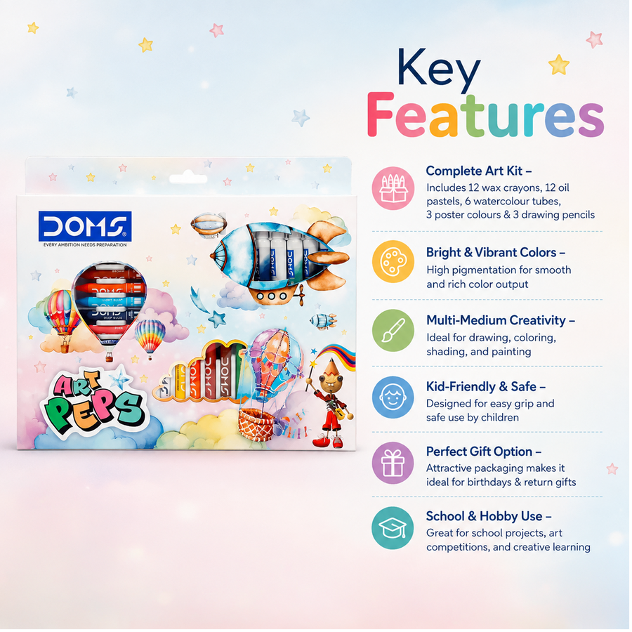 DOMS Art Peps Kit – Complete Drawing, Painting & Colouring Set for Creative Learning