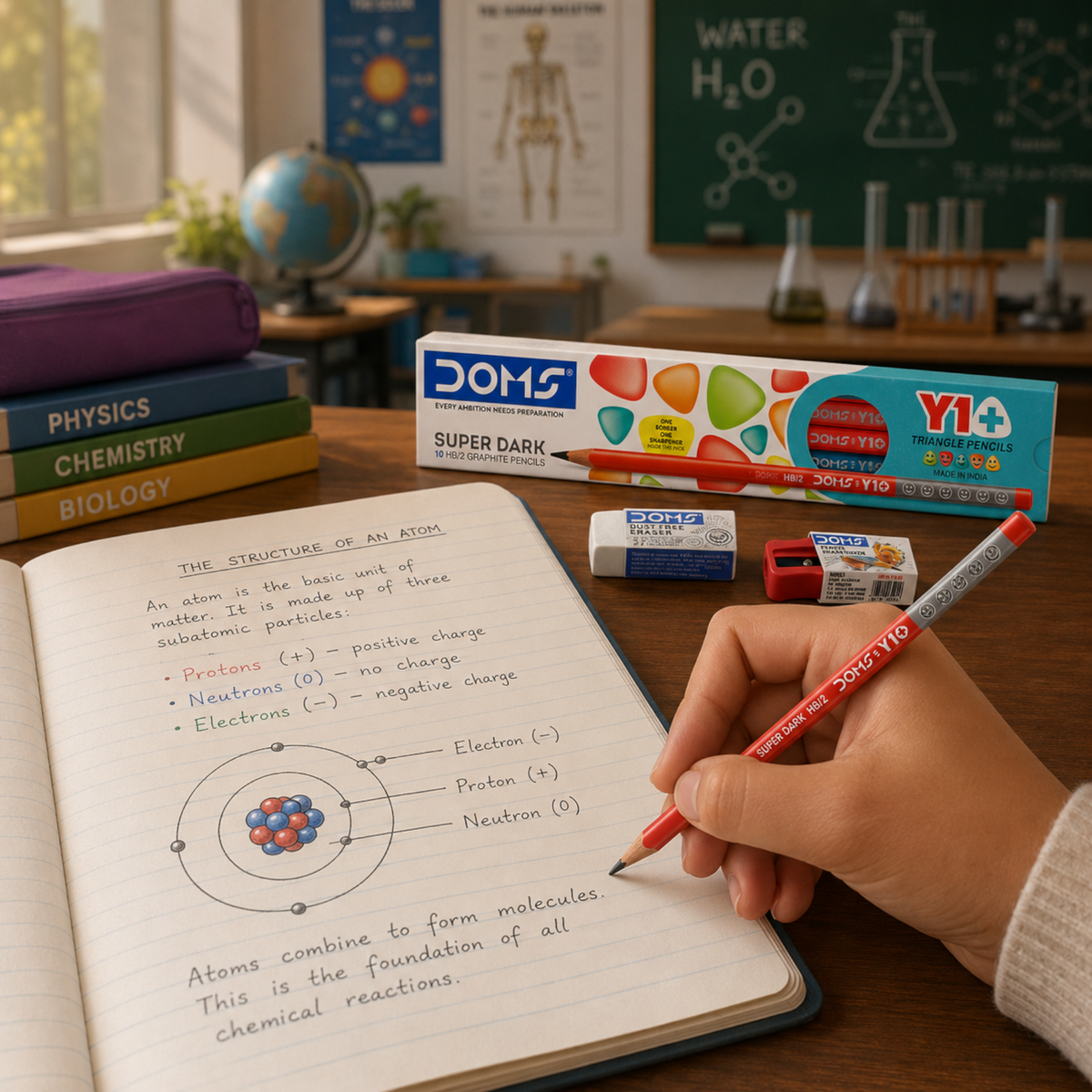 DOMS Y1+ Graphite Pencil | Extra Dark Writing | Smooth Performance | Durable & Easy to Sharpen
