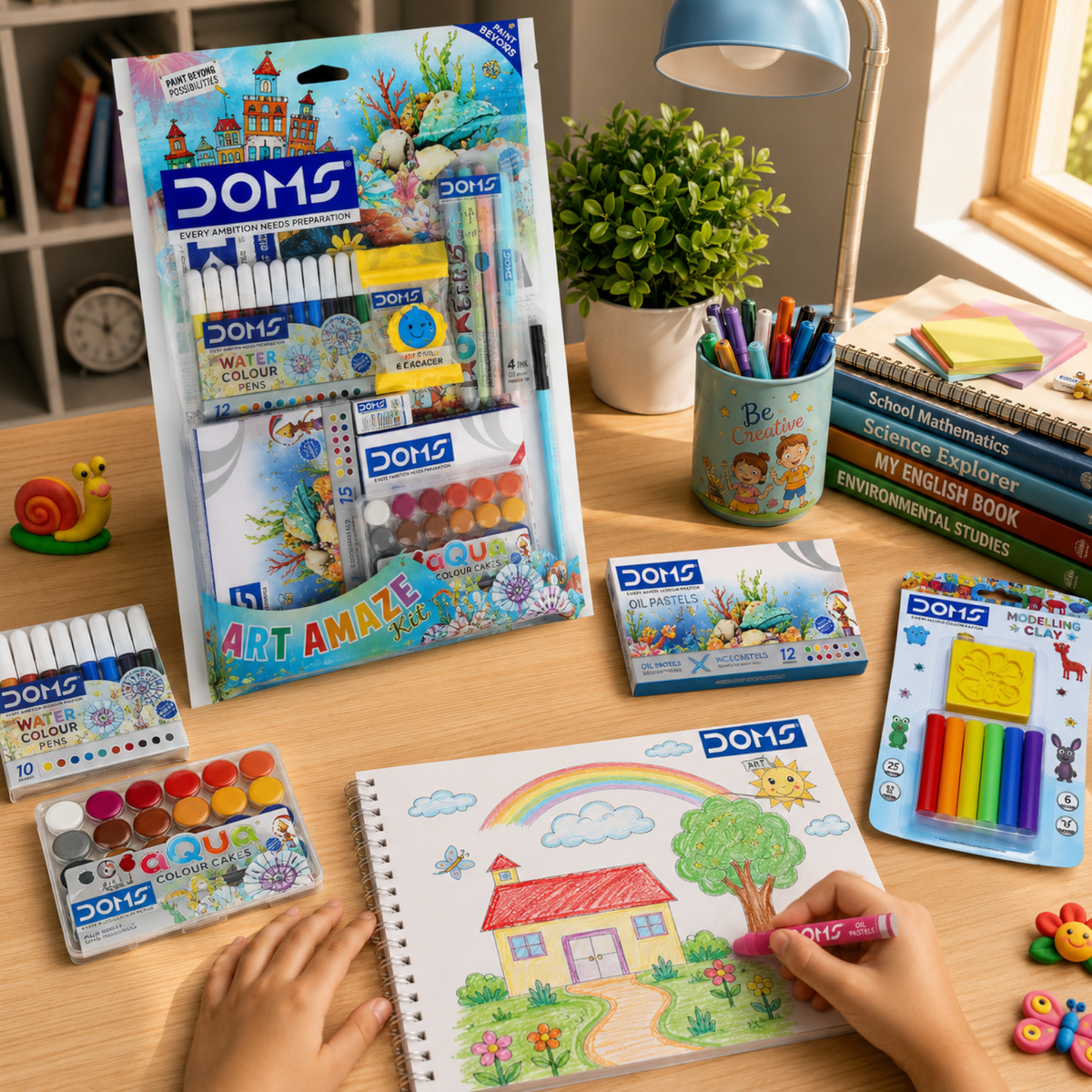 DOMS Art Amaze Kit – Complete Drawing, Coloring & Craft Set, Clay & Stationery