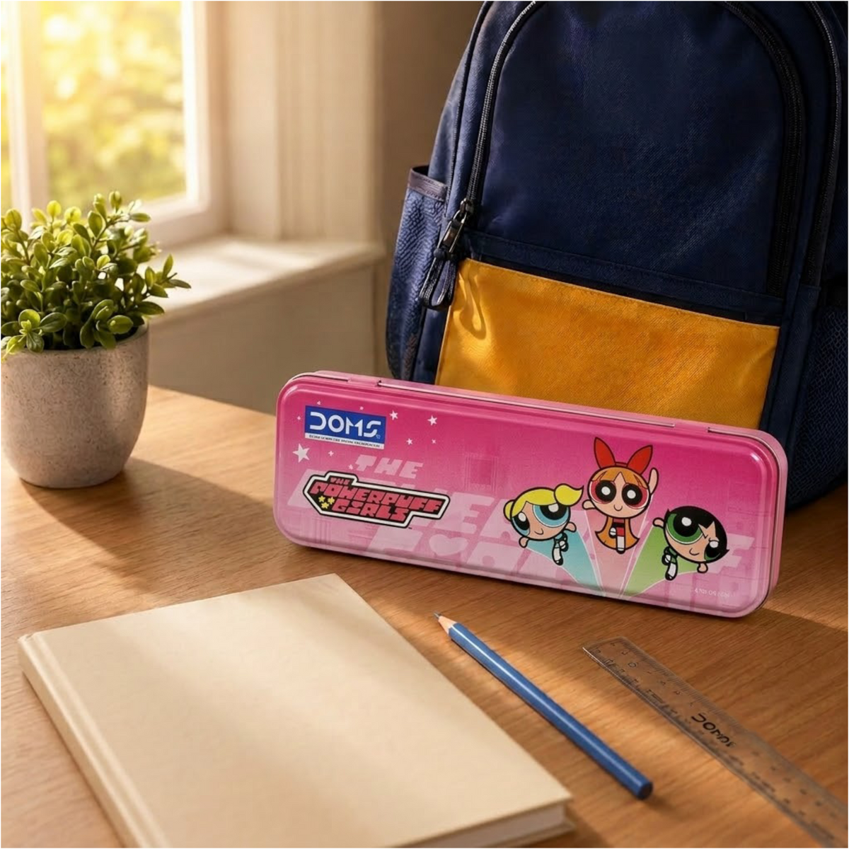DOMS Powerpuff Girls Tin Box | Cute Metal Pencil Box for Kids | Multi-Purpose Storage Case | Official licensed Merchandise
