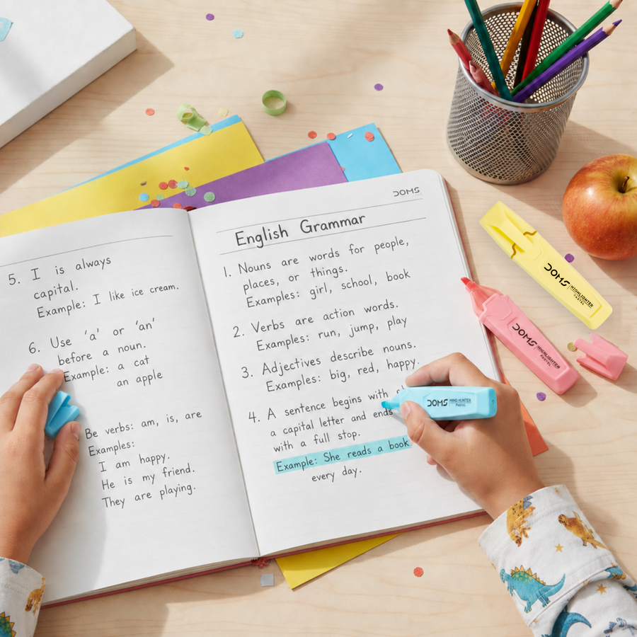 DOMS Pastel Highlighters Set of 5 – Soft Color Highlighter Pens, Smudge-Free, Fast Drying, Non-Toxic Study & Office Supplies