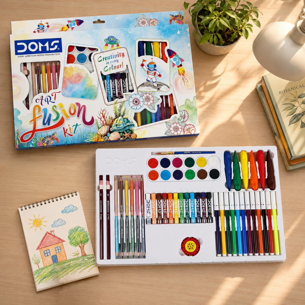 DOMS Art Fusion Kit – Drawing, Colouring & Craft Essentials Combo Pack
