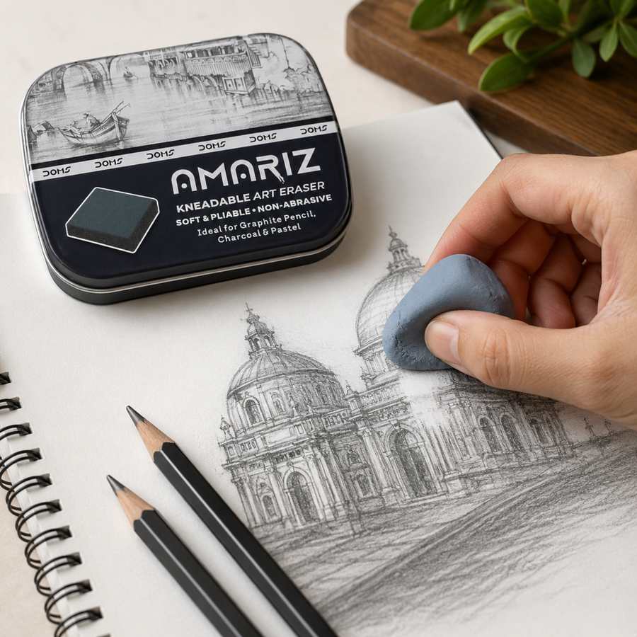DOMS Amariz Kneadable Art Eraser for Artists, Sketching & Charcoal Drawing | Soft Non-Abrasive Putty Eraser for Graphite, Pencil, Pastel & Charcoal